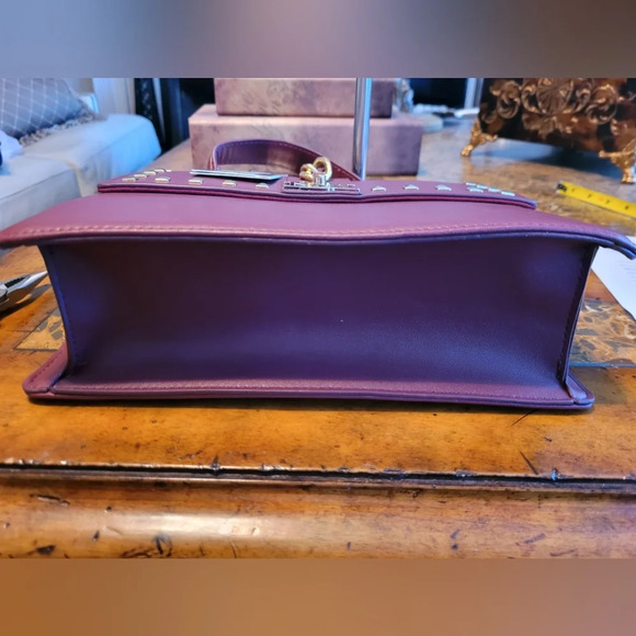 Badgley Mischka Burgundy Studded Handbag. NWT - Picture 6 of 10
